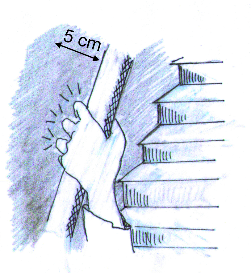 5 cm Fingerfreiheit am Deckenloch