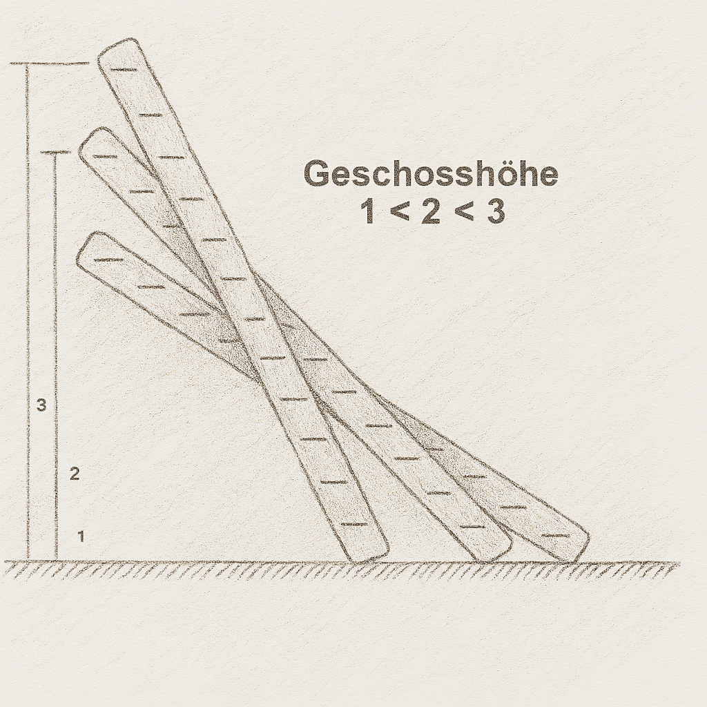 Geschosshöhe zu Ausladung